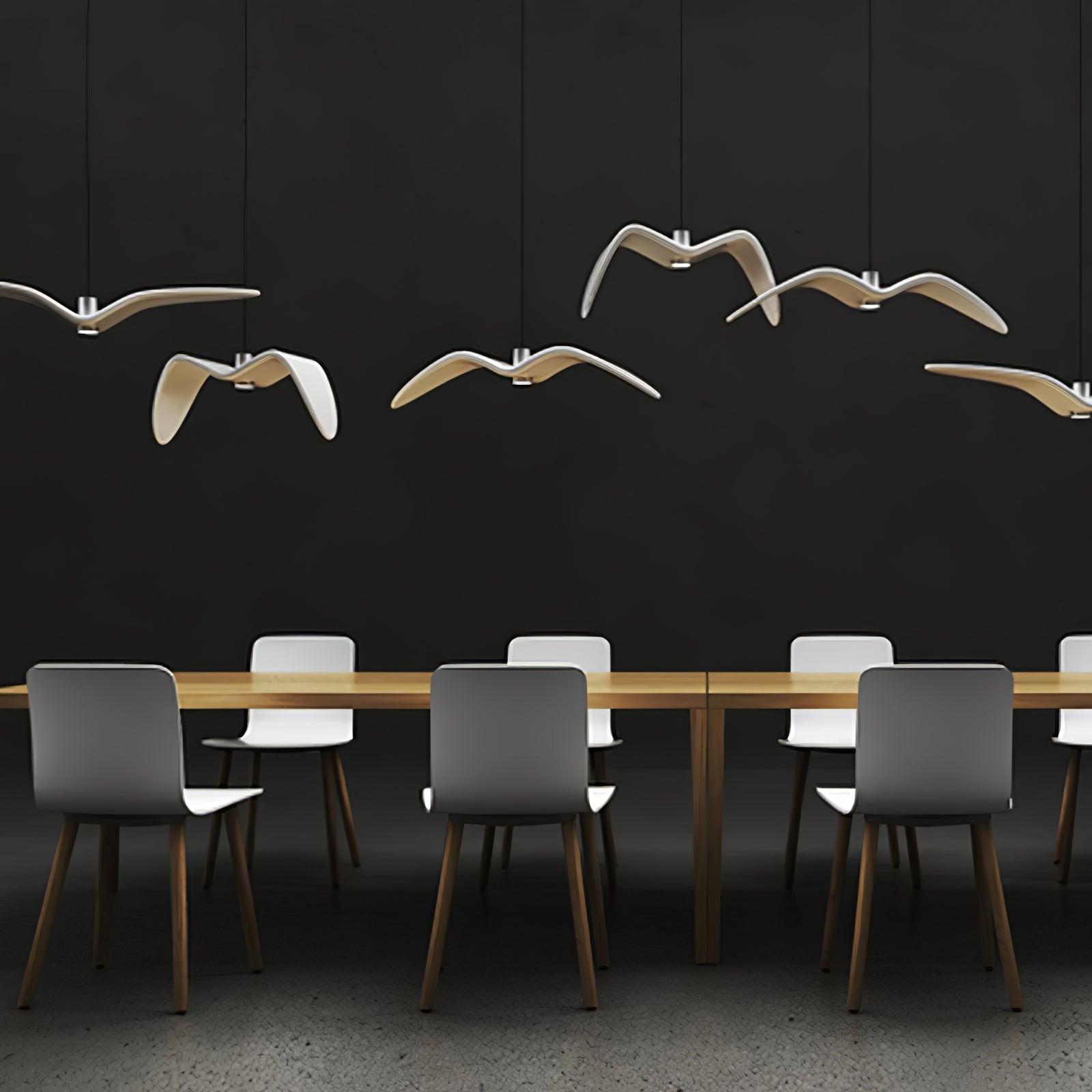 Pendant Light Resin LED 40.0 cm Black Dining Room Bird Ceiling Hanging Lamp Adjustable Cable Modern Scandinavian | Thomler