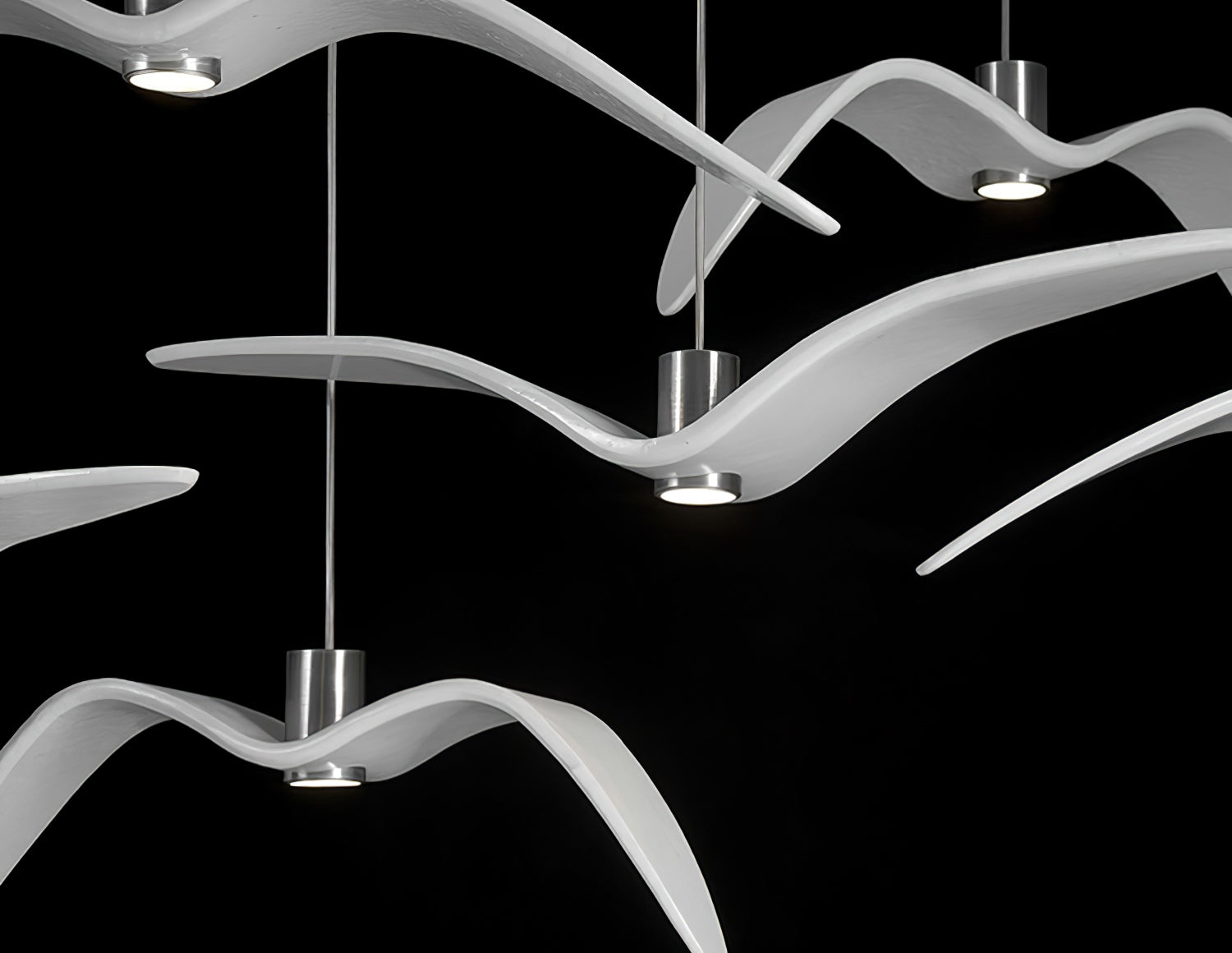 Pendant Light Resin LED 40.0 cm Black Dining Room Bird Ceiling Hanging Lamp Adjustable Cable Modern Scandinavian | Thomler