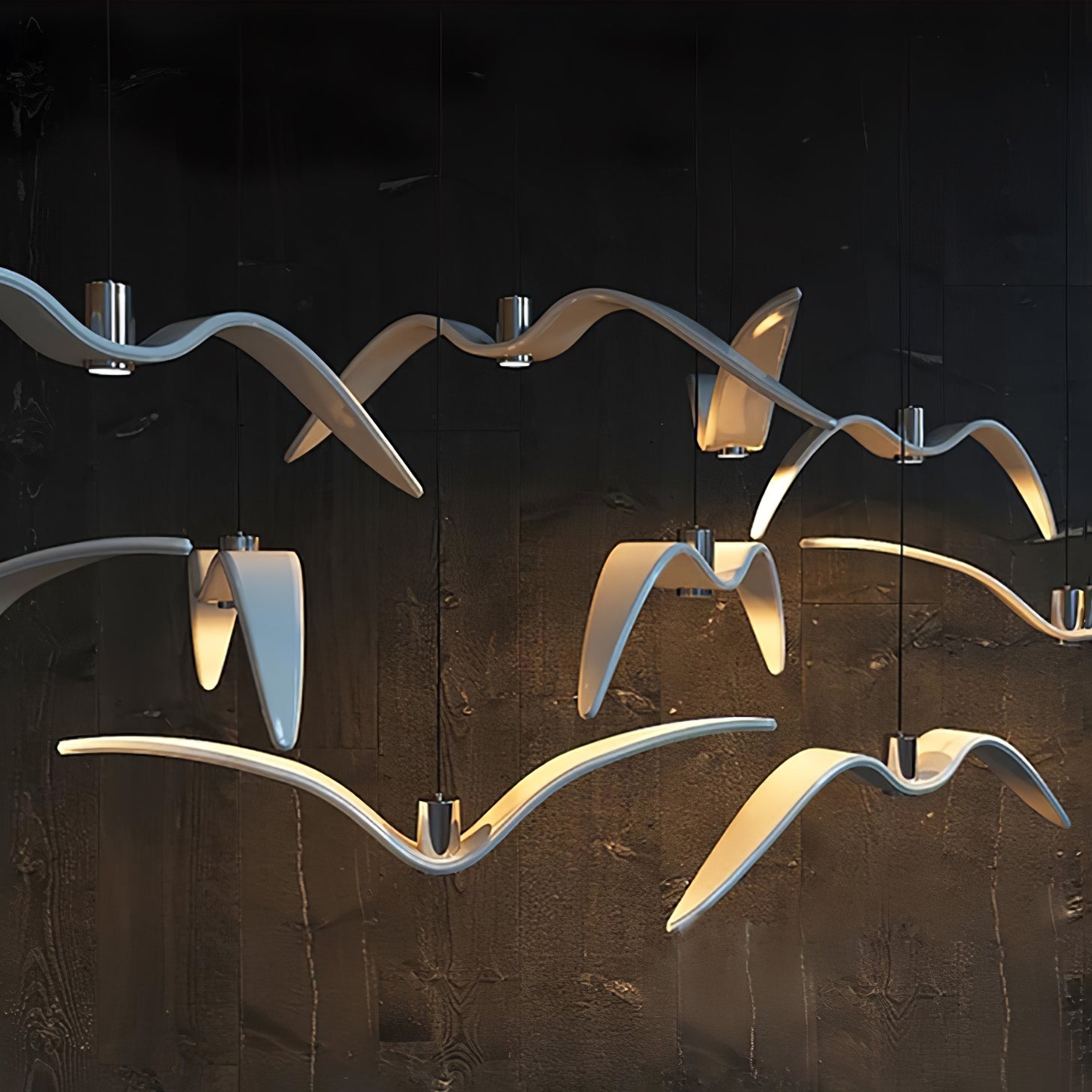 Pendant Light Resin LED 40.0 cm Black Dining Room Bird Ceiling Hanging Lamp Adjustable Cable Modern Scandinavian | Thomler