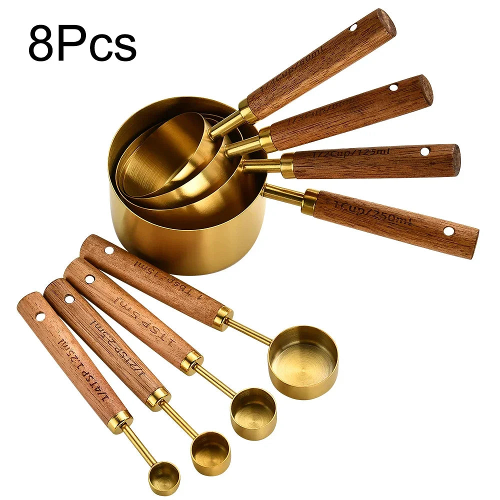 Measuring Spoon Set Stainless Steel 8-Piece Rustic Kitchen Baking Tools | Thomler