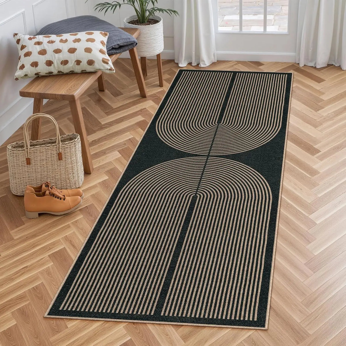 Machine Washable Entry Runner Mat with Anti-Slip Backing for Hallway Kitchen Laundry Utility Room | Thomler