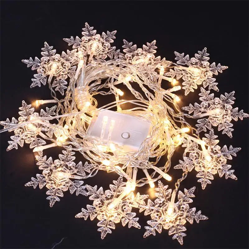 Snowflake Cascading Window Curtain Lights 10.5 ft LED String with 8 Modes for Indoor Outdoor Holiday Decoration | Thomler