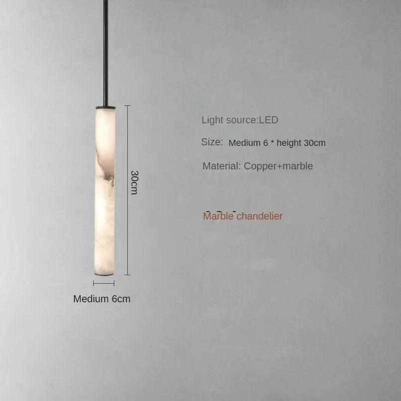 Copper & Natural Stone Pendant Light – Modern Hanging Fixture for Dining Room, Bedroom & Entryway | Thomler