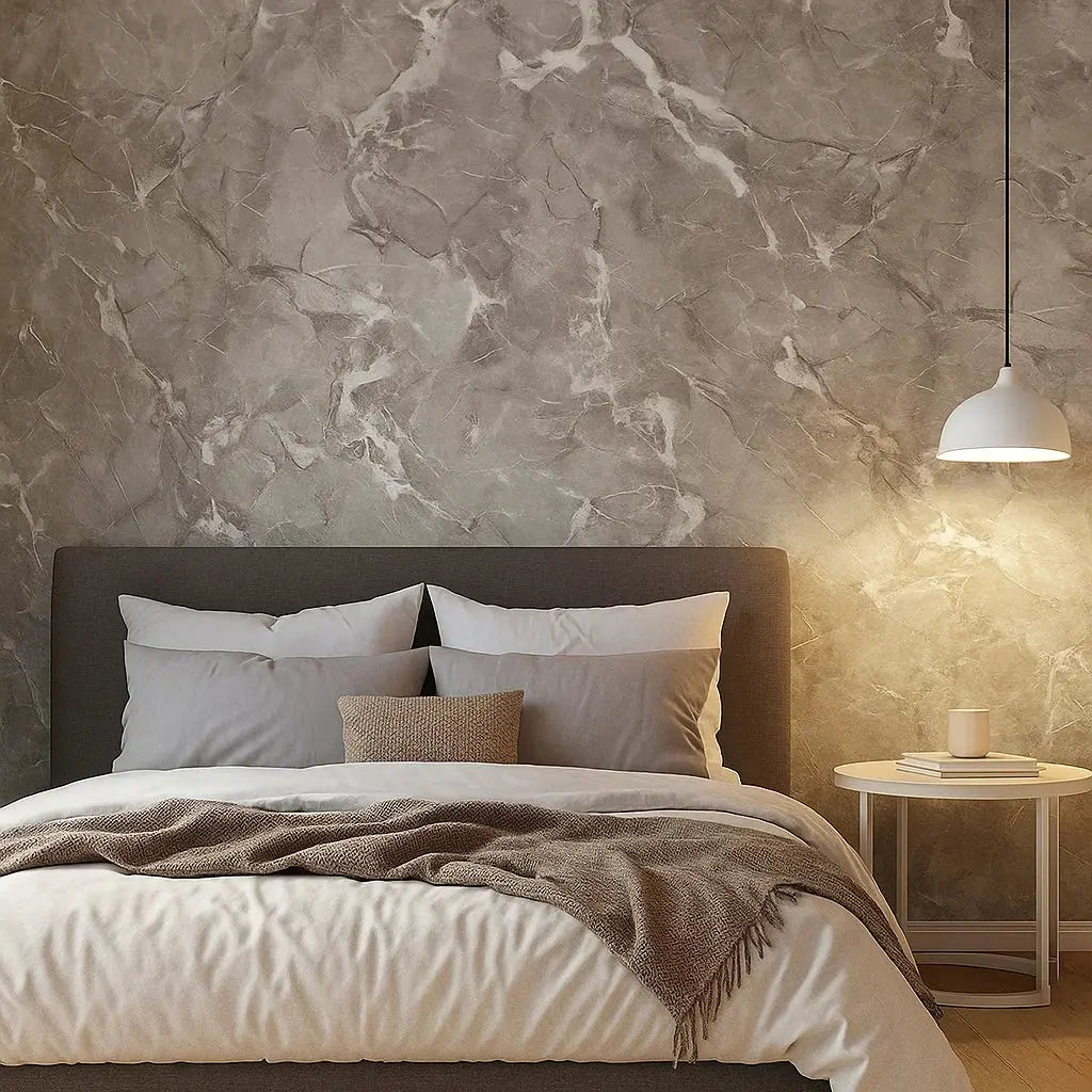 Decorative Film PVC Marble Effect 40.0 cm x 300.0 cm Grey Kitchen Countertop Furniture Wall Covering Self Adhesive Matte Wrap | Thomler