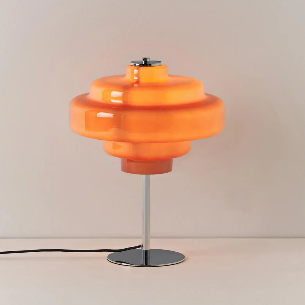 Table Lamp Glass 7.9 in Orange Bedroom Living Room Accent Light Modern Decorative Lighting | Thomler