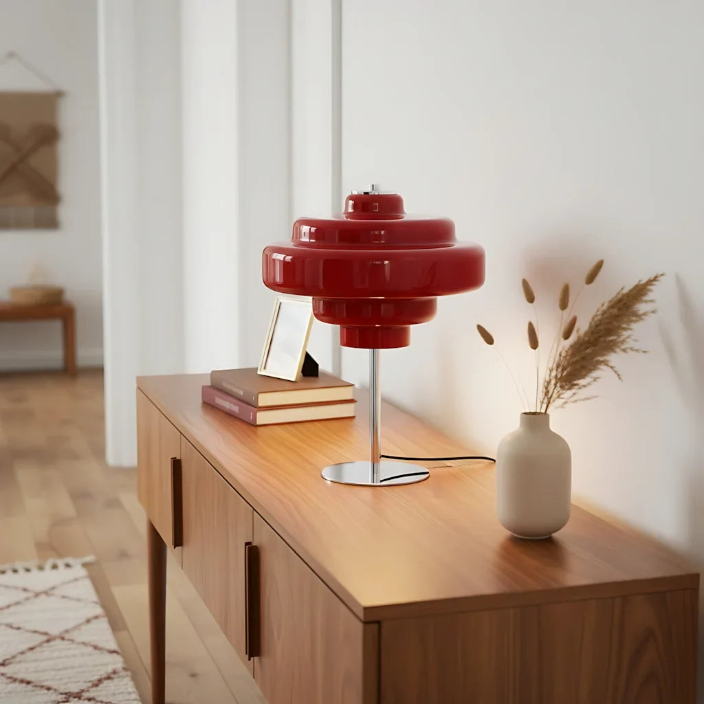 Table Lamp Glass 7.9 in Orange Bedroom Living Room Accent Light Modern Decorative Lighting | Thomler