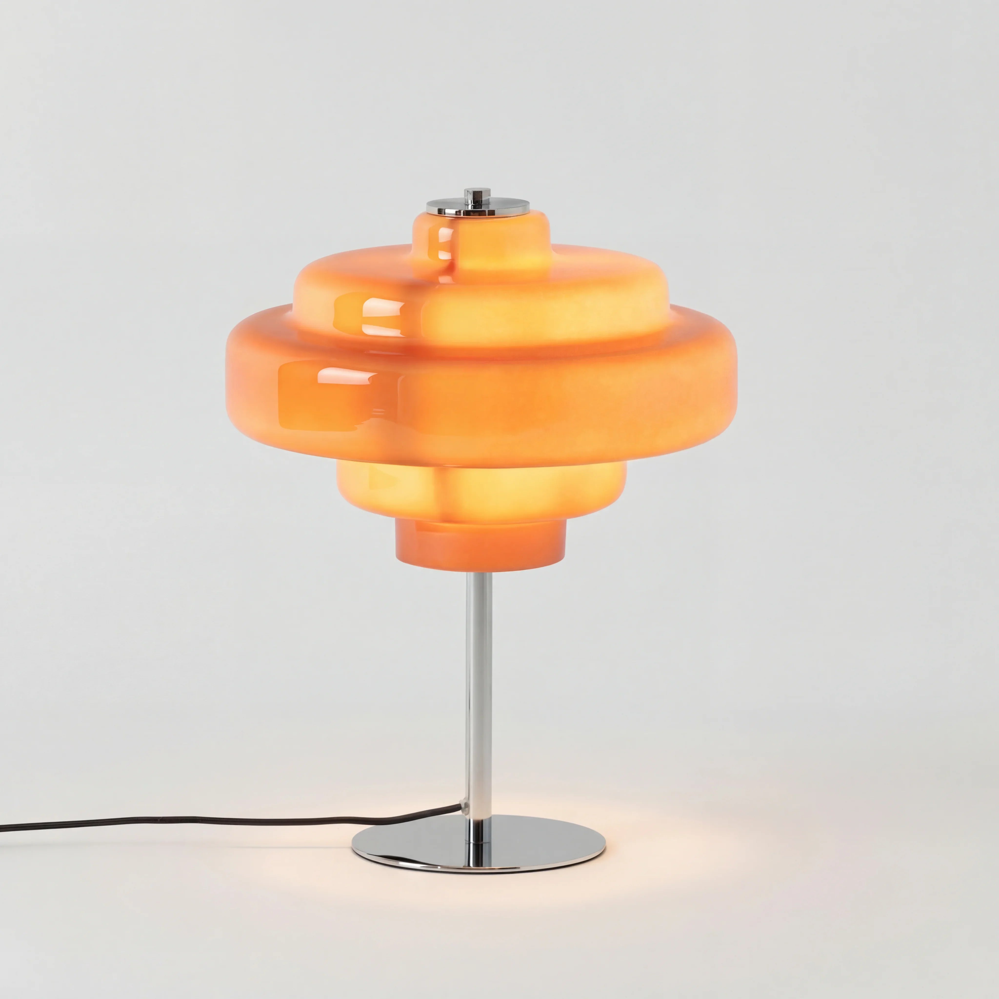 Table Lamp Glass 7.9 in Orange Bedroom Living Room Accent Light Modern Decorative Lighting | Thomler