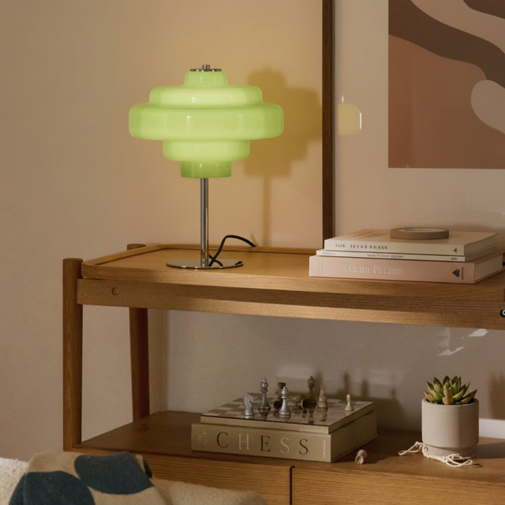 Table Lamp Glass 7.9 in Orange Bedroom Living Room Accent Light Modern Decorative Lighting | Thomler