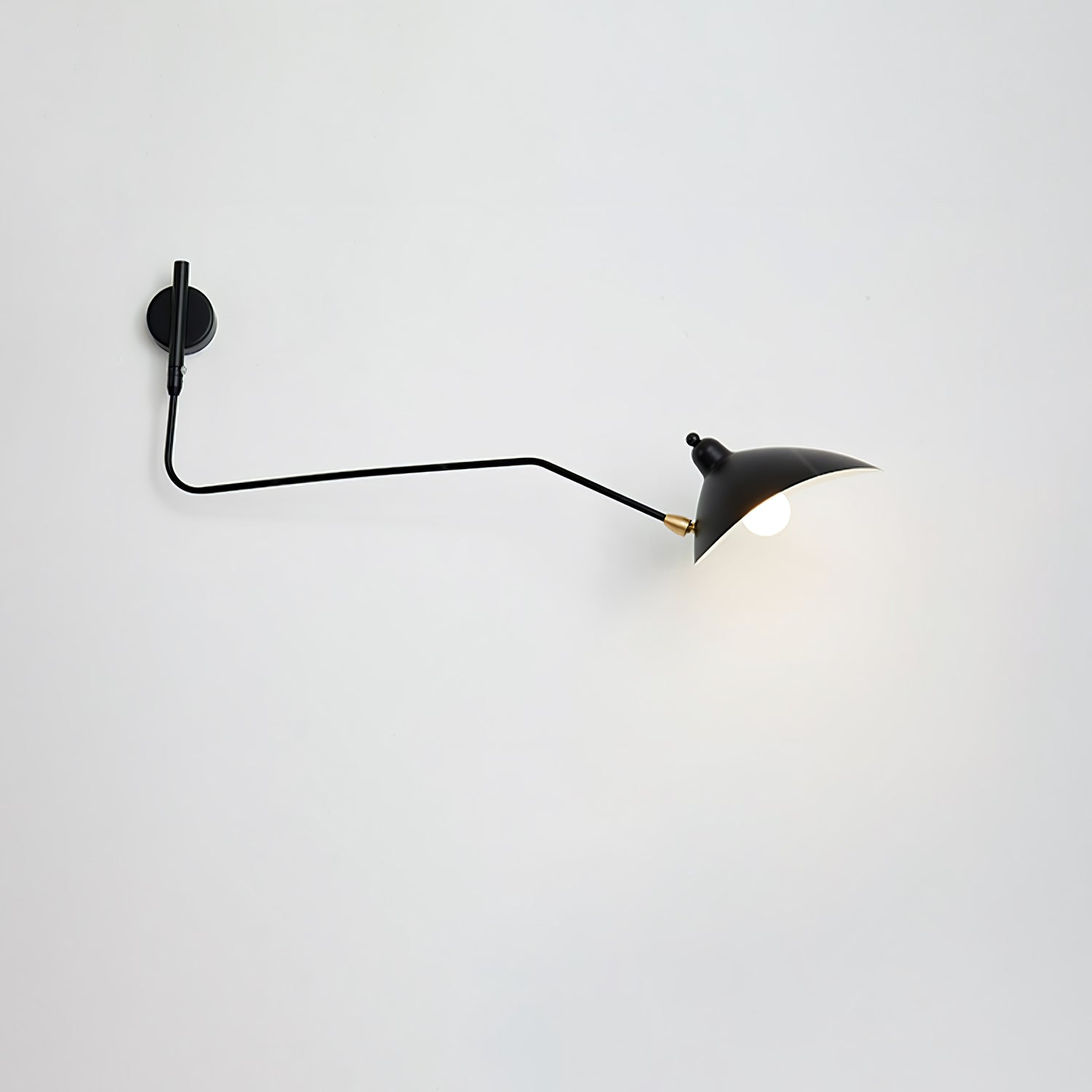 Articulated Arm Wall Sconce Black Mid-Century Modern Adjustable Swing Lamp for Living Room Bedroom Home Office Reading Light | Thomler