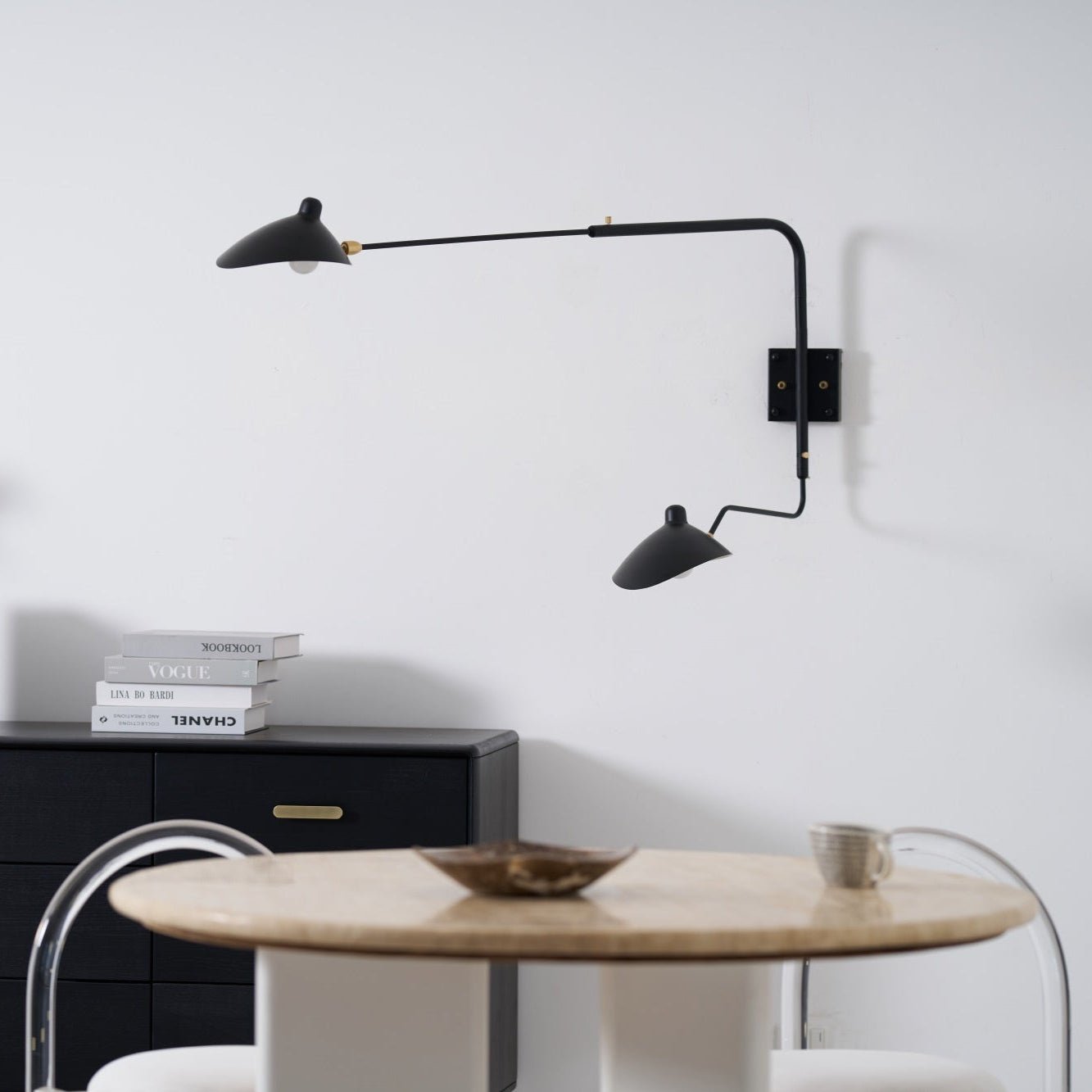 One-Arm Adjustable Wall Sconce 47–55 in Metal LED Indoor Lighting Modern Design | Thomler