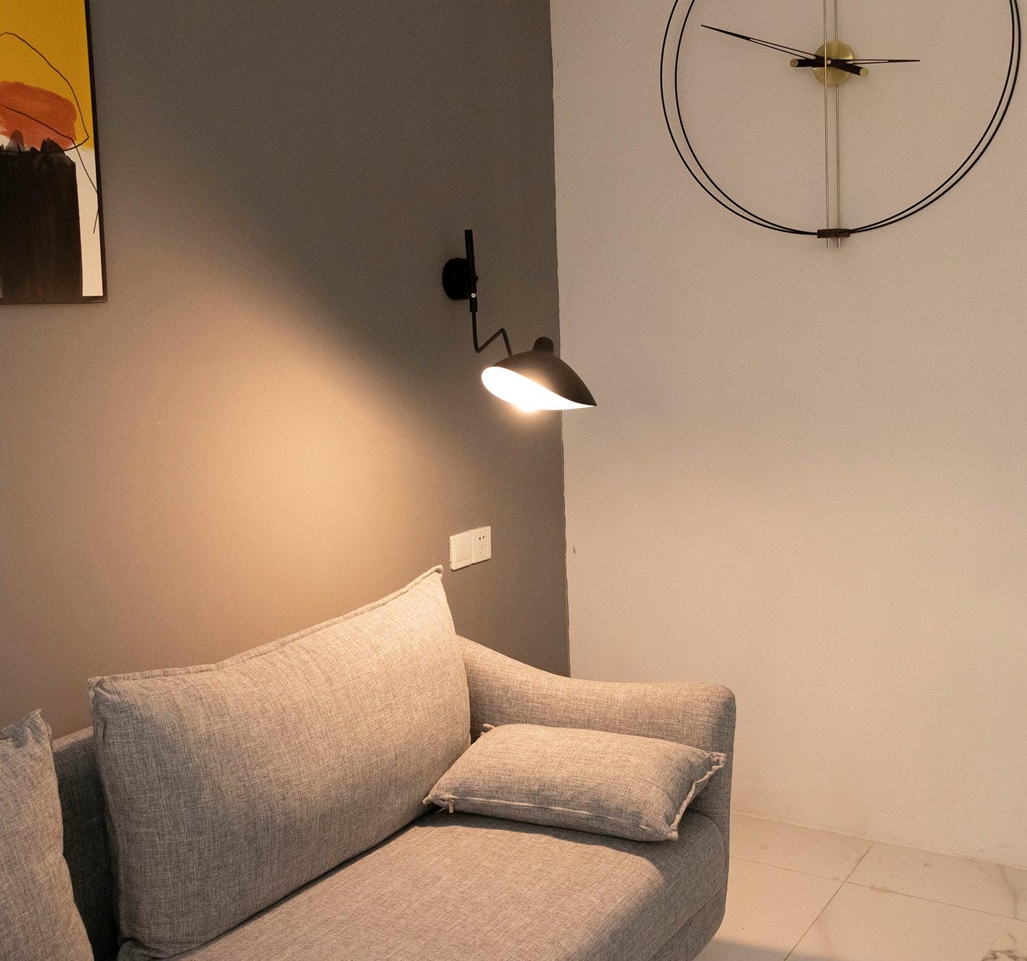 Articulated Arm Wall Sconce Black Mid-Century Modern Adjustable Swing Lamp for Living Room Bedroom Home Office Reading Light | Thomler