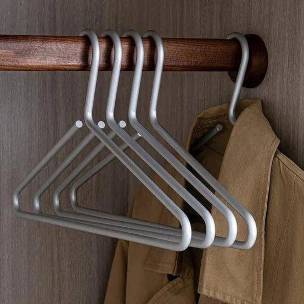 Non-Slip Clothing Hangers 5-Pack Space-Saving Closet Organizers Slim Profile Metal Hangers for Shirts Dresses Coats | Thomler