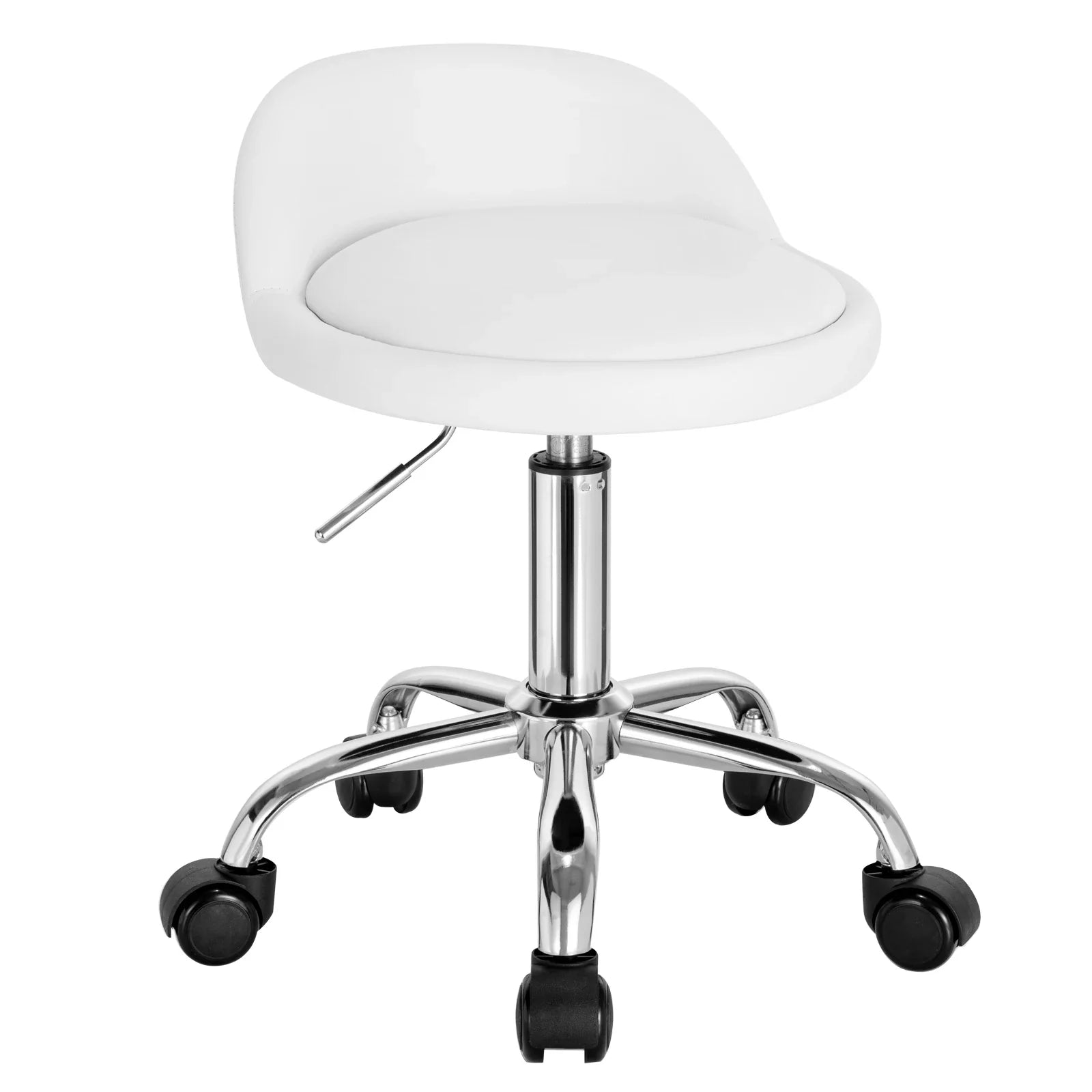Rolling Stool Velvet Height Adjustable 53.0–65.5 cm Home Office Dressing Table Swivel Chair With Wheels | Thomler