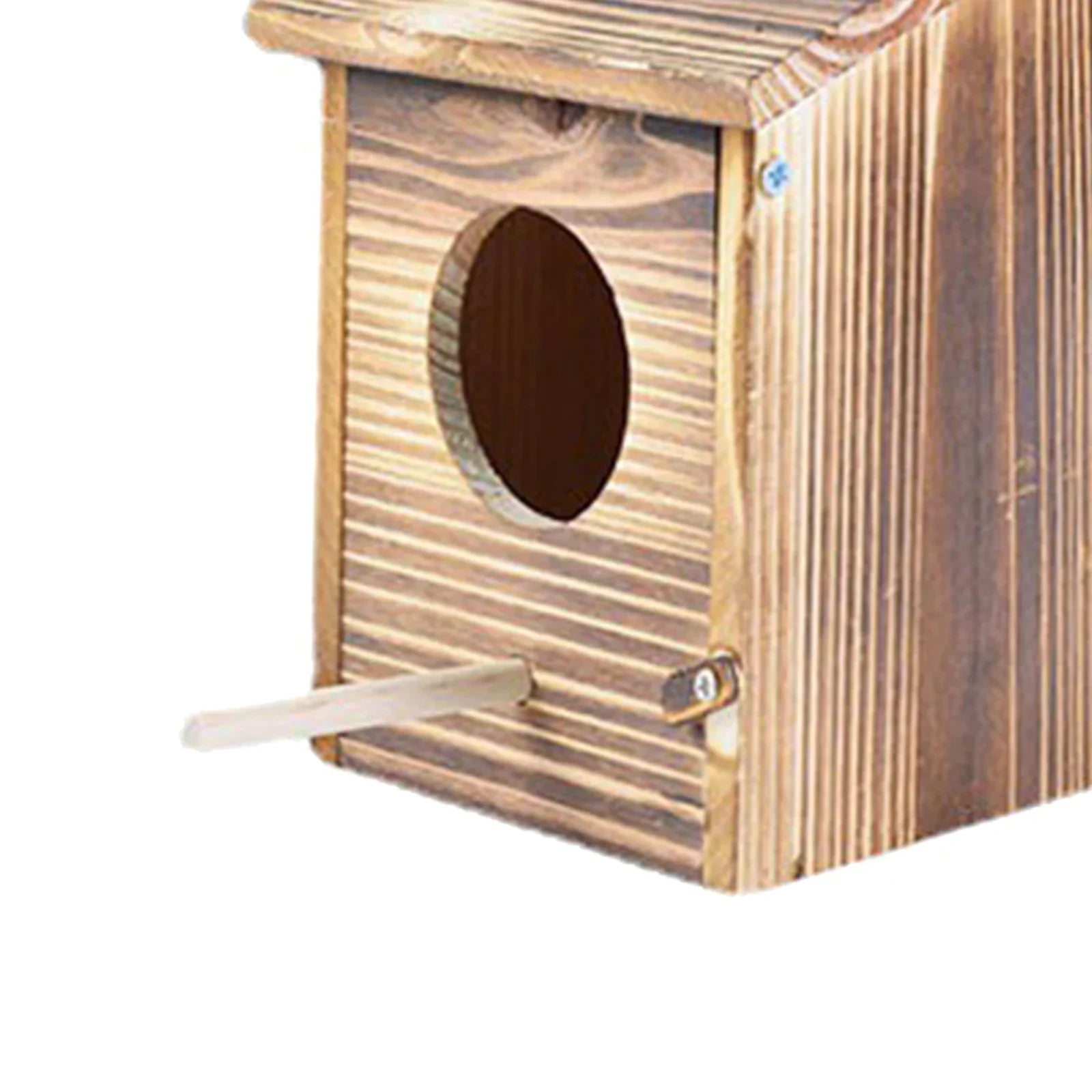 Birdhouse Natural Wood 22.0 cm Outdoor Garden Nesting Box Hanging Bird Shelter With Cleaning Door | Thomler