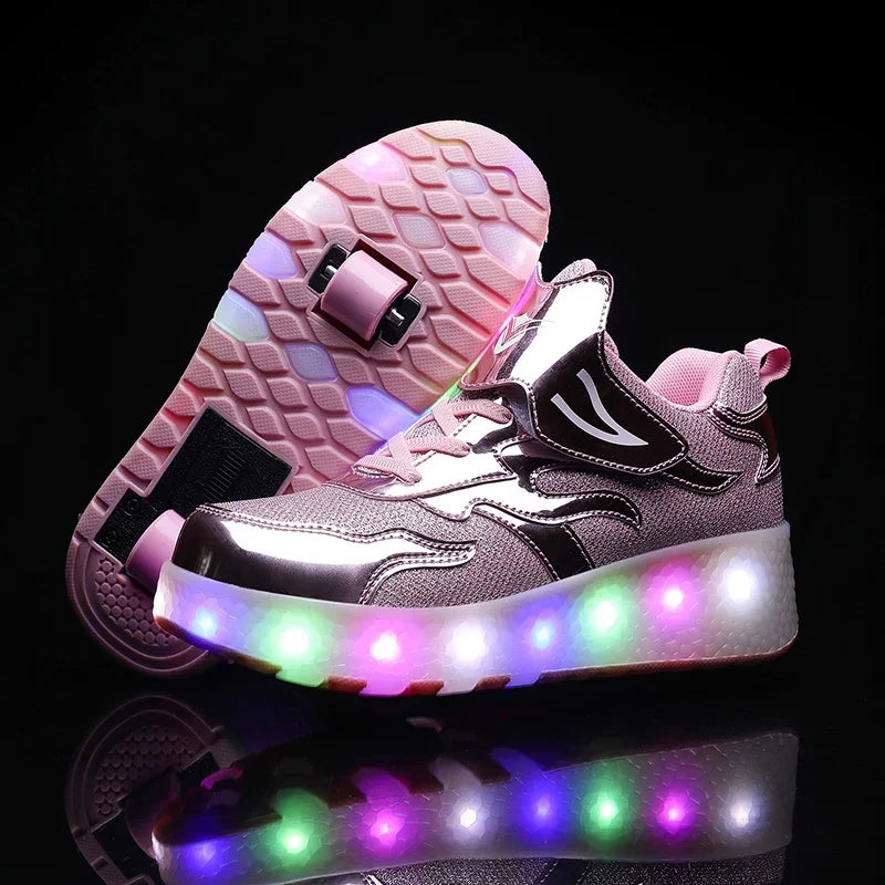 Light-Up Roller Sneakers for Kids – Illuminated Wheels with LED Lights for Boys & Girls – Skate Shoes with Retractable Wheels | Thomler
