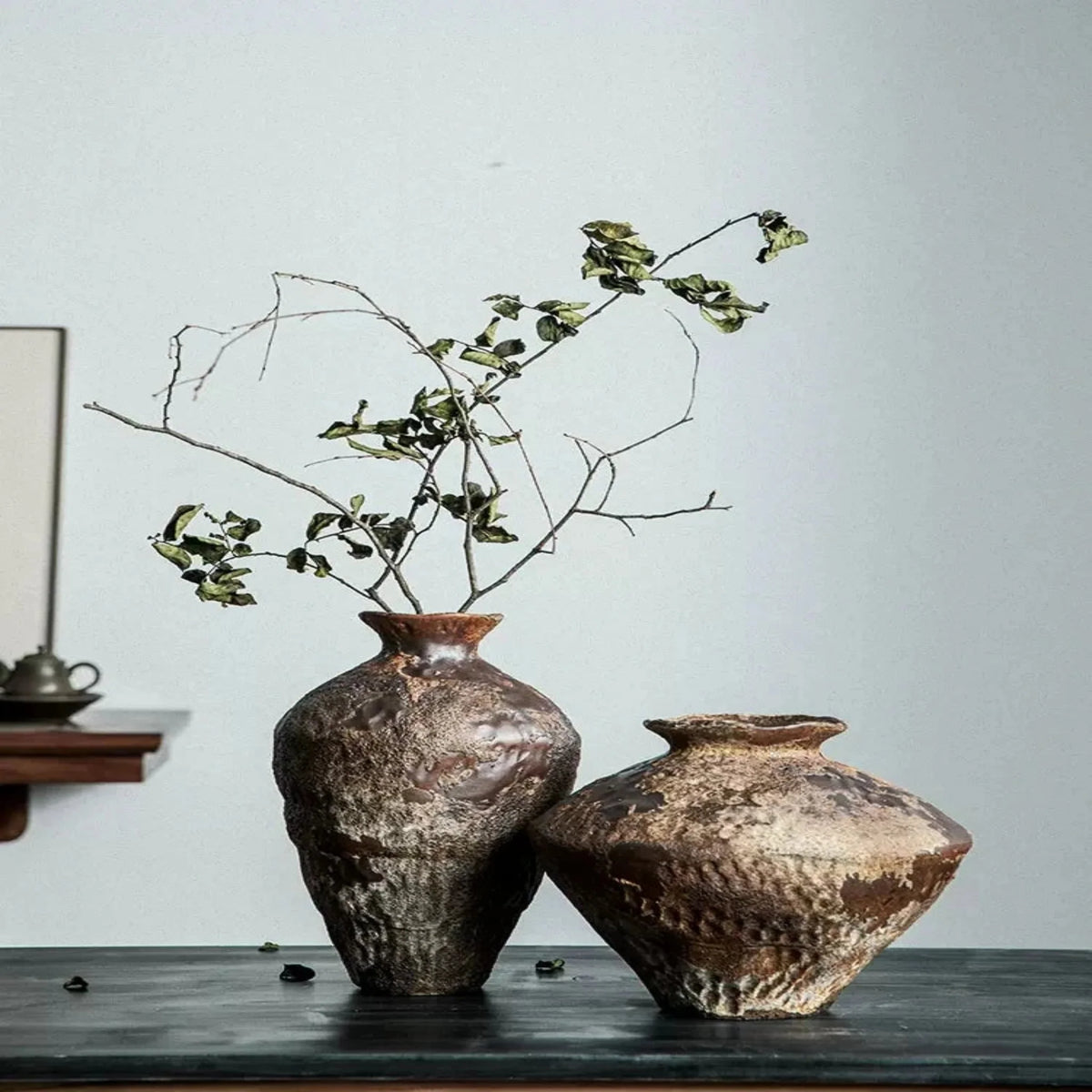 Handcrafted Stoneware Display Vase with Textured Matte Glaze for Living Room & Entryway Decor | Thomler