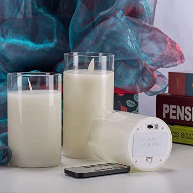 Flameless Candle Polypropylene 4–6 in Remote Control LED Decorative Home Ambiance Set | Thomler
