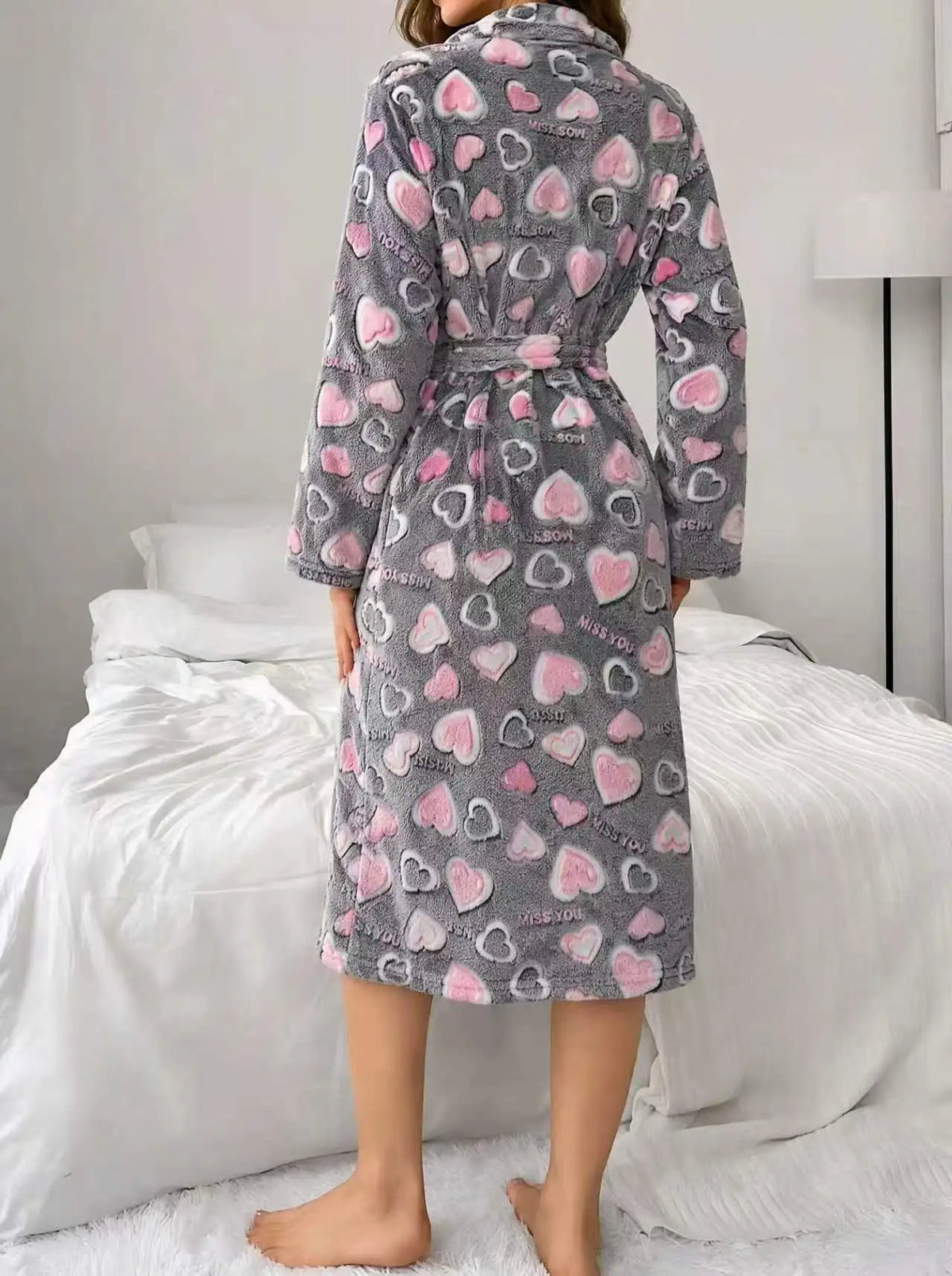 Women's Plush Bathrobe – Long Fleece Robe with Adjustable Tie Belt for Lounging, Spa, Post-Shower Comfort | Thomler