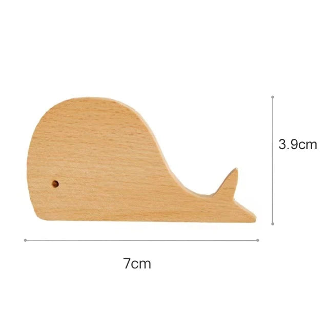 Wall Hooks Wooden Animal Self Adhesive Natural Kids Bedroom Nursery Coat Bag Holders Scandinavian Decor | Thomler