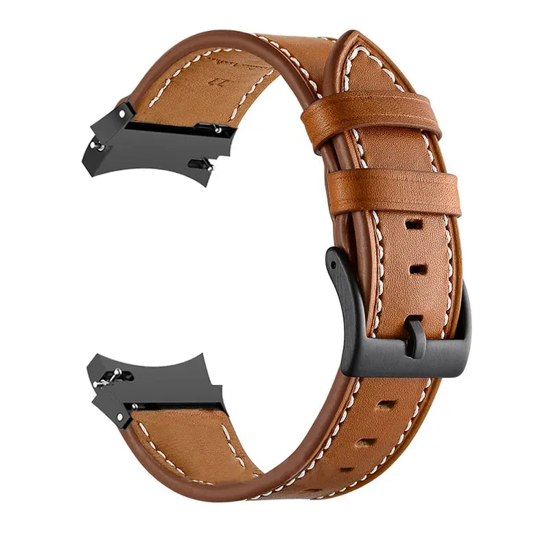 Leather & Steel Smartwatch Strap for Galaxy Watch 5 – Adjustable Wristband in Multiple Finishes | Thomler