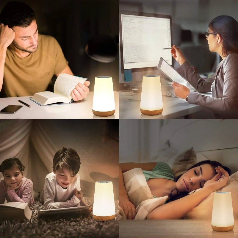 Touch-Control Color-Changing Table Lamp with Remote – 13 RGB Colors, 5 Brightness Levels, Cordless Rechargeable Ambient Nightstand Light | Thomler