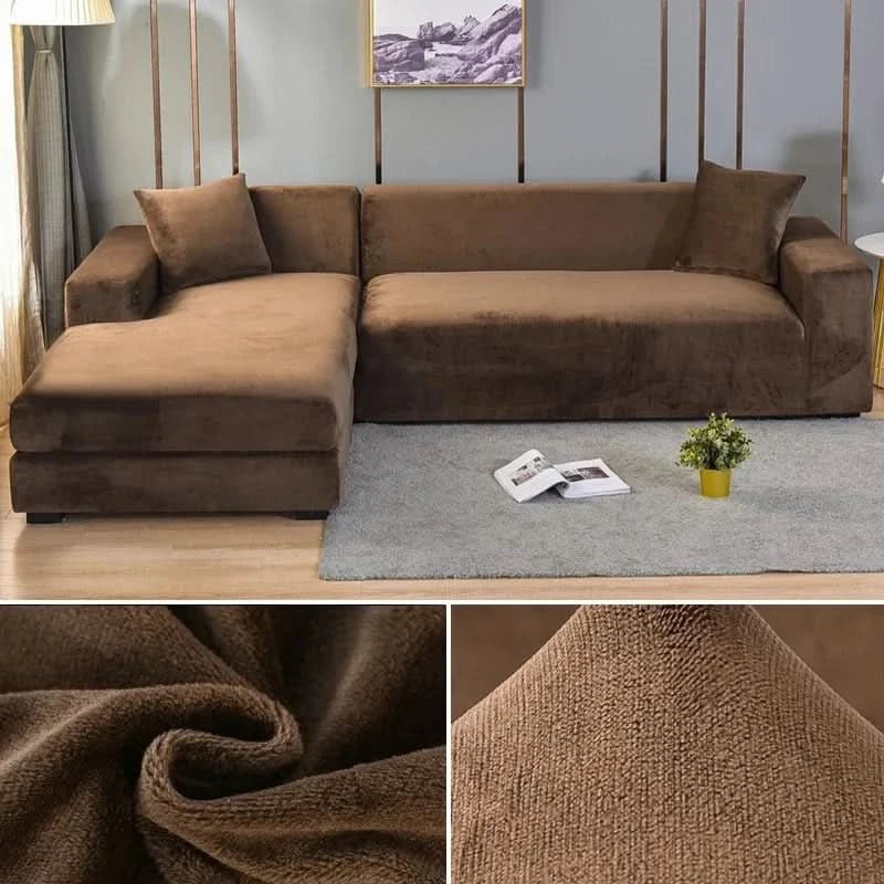 Stretch Velvet Couch Cover – Luxurious Furniture Protector for Living Room | Thomler