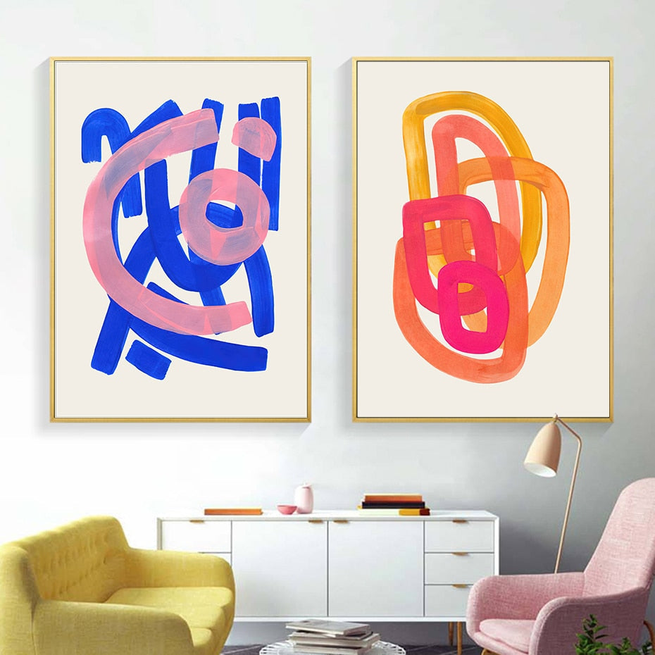 Retro Painterly Statement Art Print on Cotton Canvas | Thomler