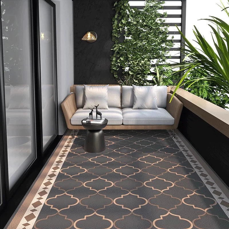 Waterproof Indoor Outdoor Floor Mat Anti-Slip PVC Vinyl Runner for Kitchen Entry Hallway Living Room Non-Skid Washable Rug | Thomler