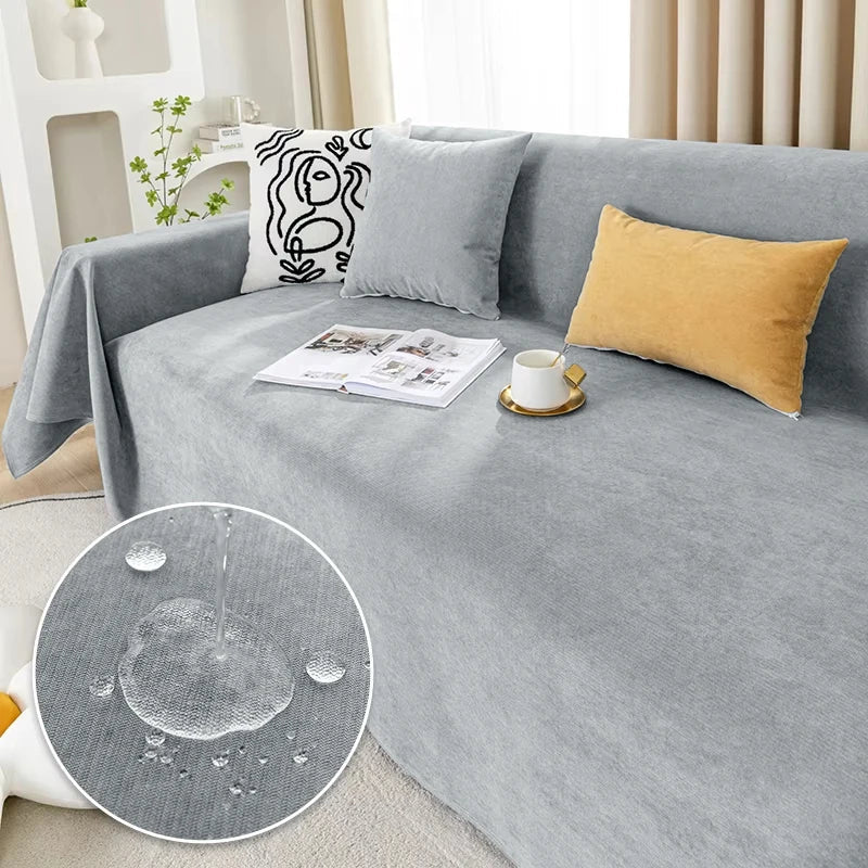 Stretch Furniture Throw with Tassels – Waterproof Couch Cover for Pet Hair, Scratches & Spills – Multi-Use Blanket for Sofa, Bed & Picnic | Thomler