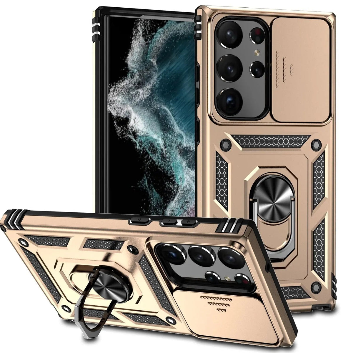 Protective Stand Case with Lens Guard for Samsung Galaxy S23 Series – Hands-Free Viewing & Drop Protection | Thomler