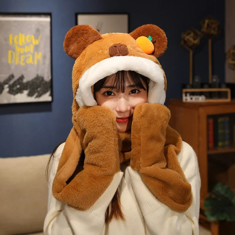 Adorable Plush Animal Winter Mittens for Kids & Adults – Soft Fleece Character Gloves with Cozy Warmth for Cold Weather | Thomler