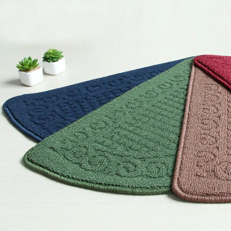 Semicircle Doormat Non-Slip Polyester Entry Mat for Front Door Kitchen Bathroom | Thomler