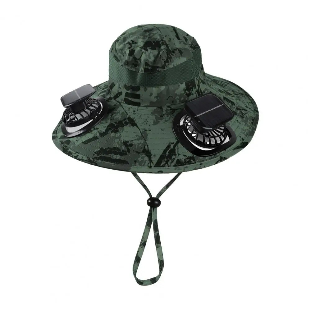 Solar-Powered Fan Hat with Wide Brim for Hiking, Fishing & Outdoor Adventures | Thomler