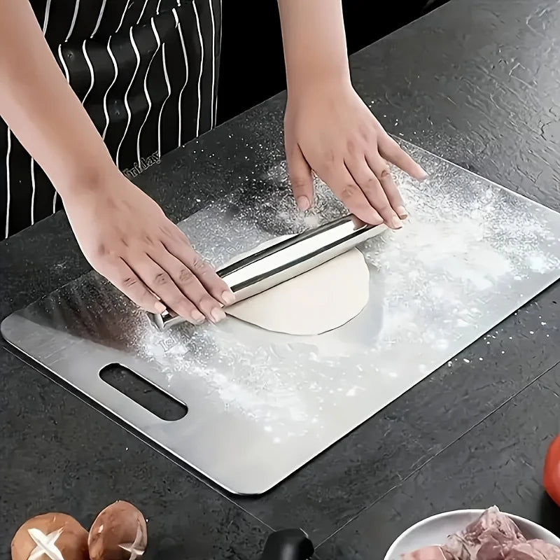 Metal Prep Surface Set – 3 Heavy-Duty Food-Safe Boards with Drip Channel for Meat & Vegetables – Anti-Slip Kitchen Essentials | Thomler