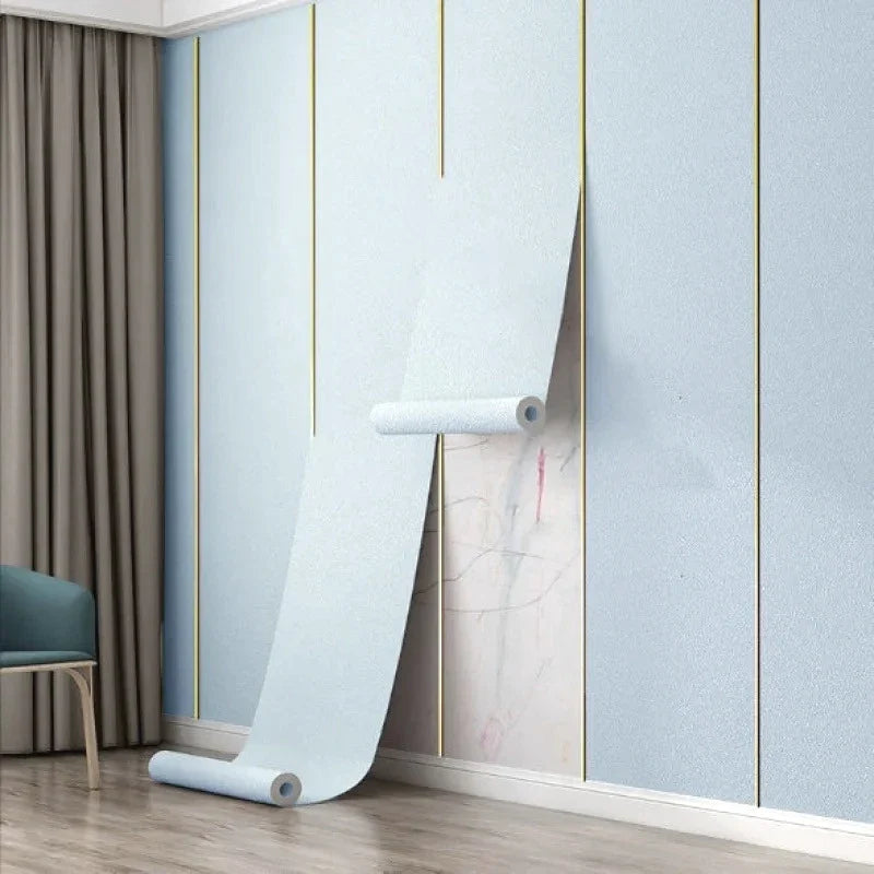 Wallpaper Linen Texture 50.0 cm Peel Stick 3D Wall Panel Living Room Bedroom Moisture Resistant Self Adhesive Covering | Thomler