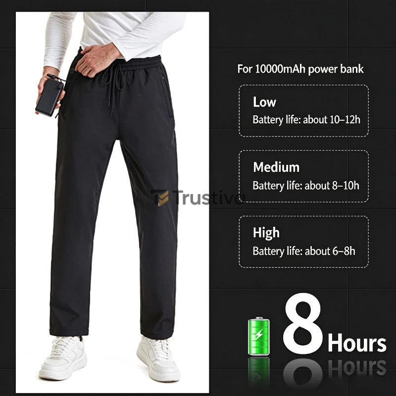 USB Heated Pants — Unisex Insulated Winter Trousers with 12 Warming Zones, 3-Level Temperature Control & Carbon Fiber Elements | Thomler