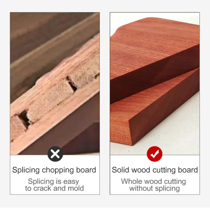 Solid Hardwood Cutting Board – Antimicrobial, Crack-Resistant, Untreated Dark Wood Chopping Block for Kitchen | Thomler