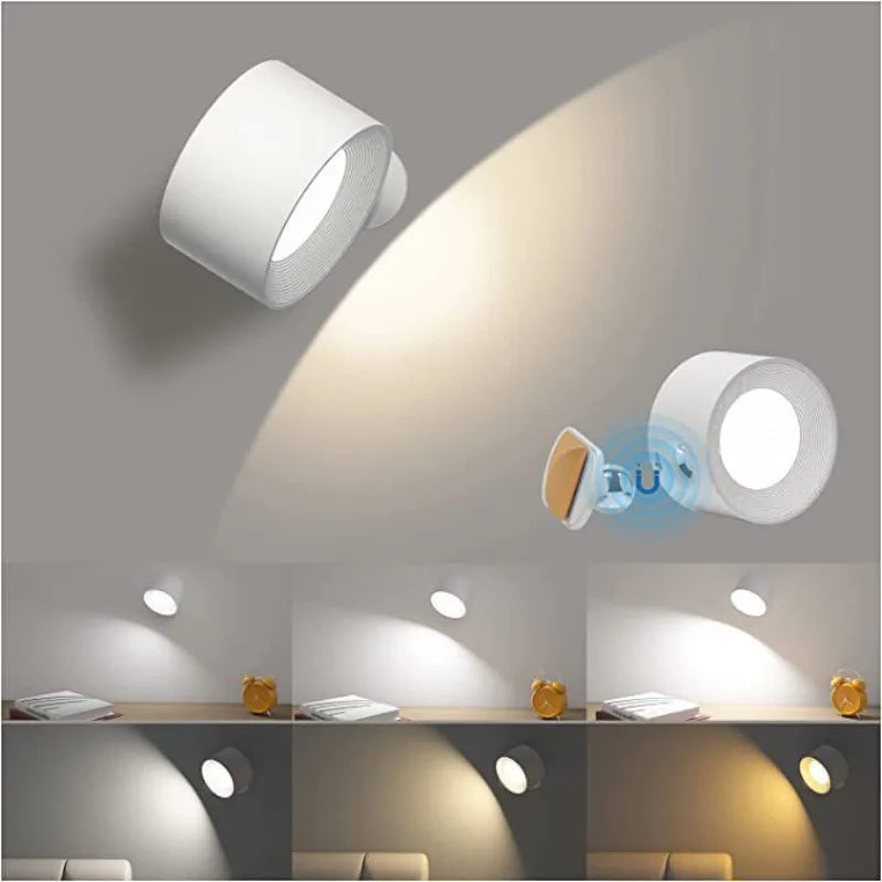 Rechargeable LED Wall Sconce – Magnetic Cylindrical Fixture with Remote Control for Bedroom & Living Room | Thomler