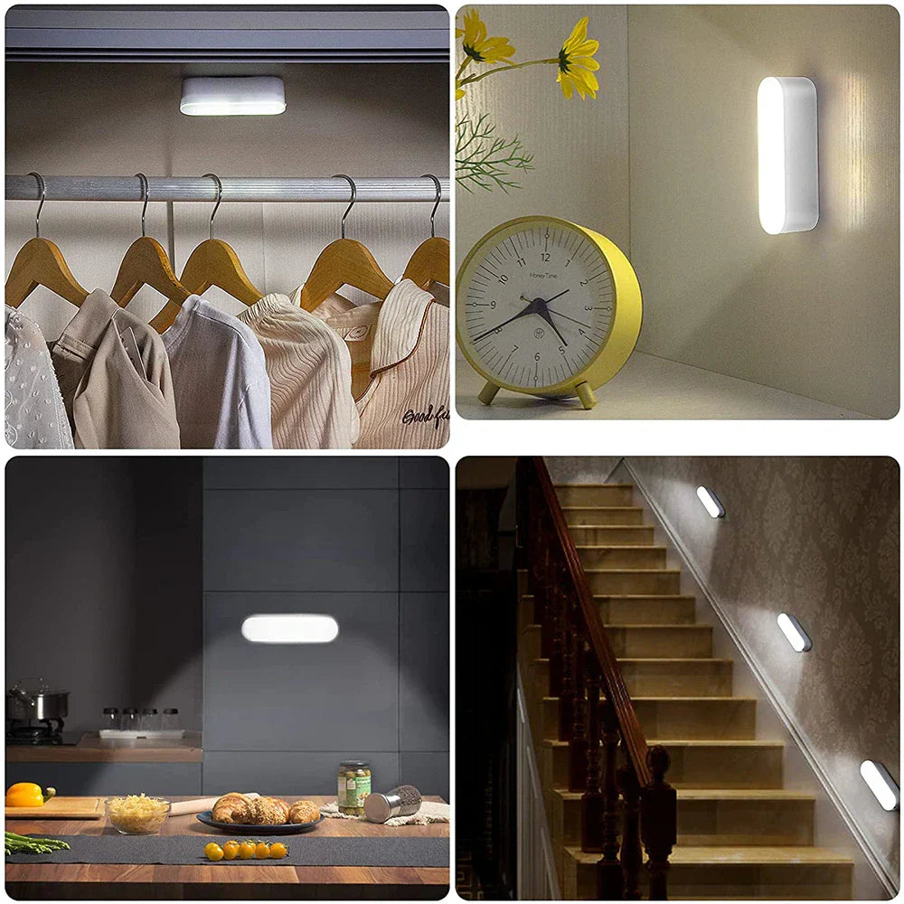 Rechargeable Motion-Activated Under-Cabinet Light Strip – Stick-On LED Puck for Pantry, Wardrobe, Hallway, Night Navigation – USB-Powered | Thomler