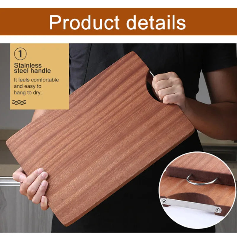 Solid Hardwood Cutting Board – Antimicrobial, Crack-Resistant, Untreated Dark Wood Chopping Block for Kitchen | Thomler