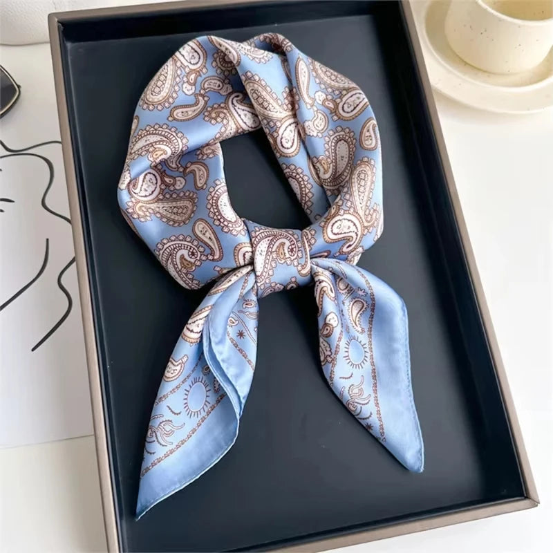 Equestrian Print Satin Square Scarf Neck Wrap Hair Accessory Head Covering 28 Inch Fashion Versatile Women's Silk-Feel Lightweight Bandana | Thomler
