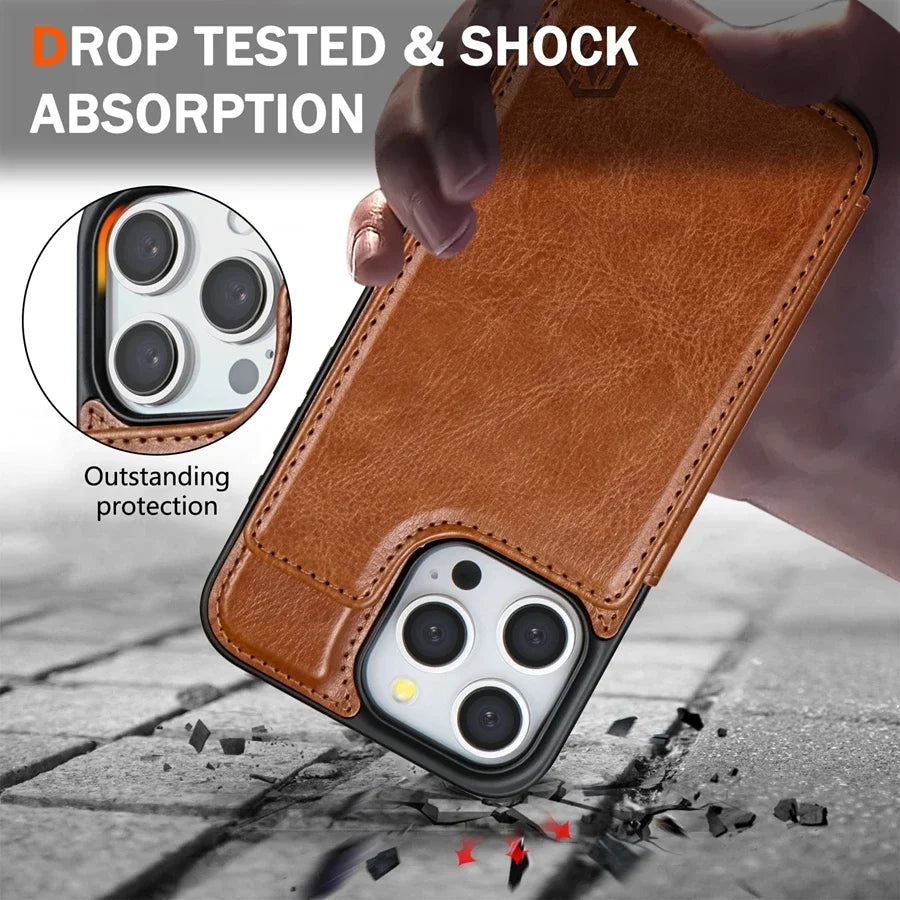 Folio Wallet Case with RFID Protection & Magnetic Closure for iPhone 16 Pro Max, 15 Plus, 14, 13, 12, 11, SE, XR, XS, 8, 7 | Thomler