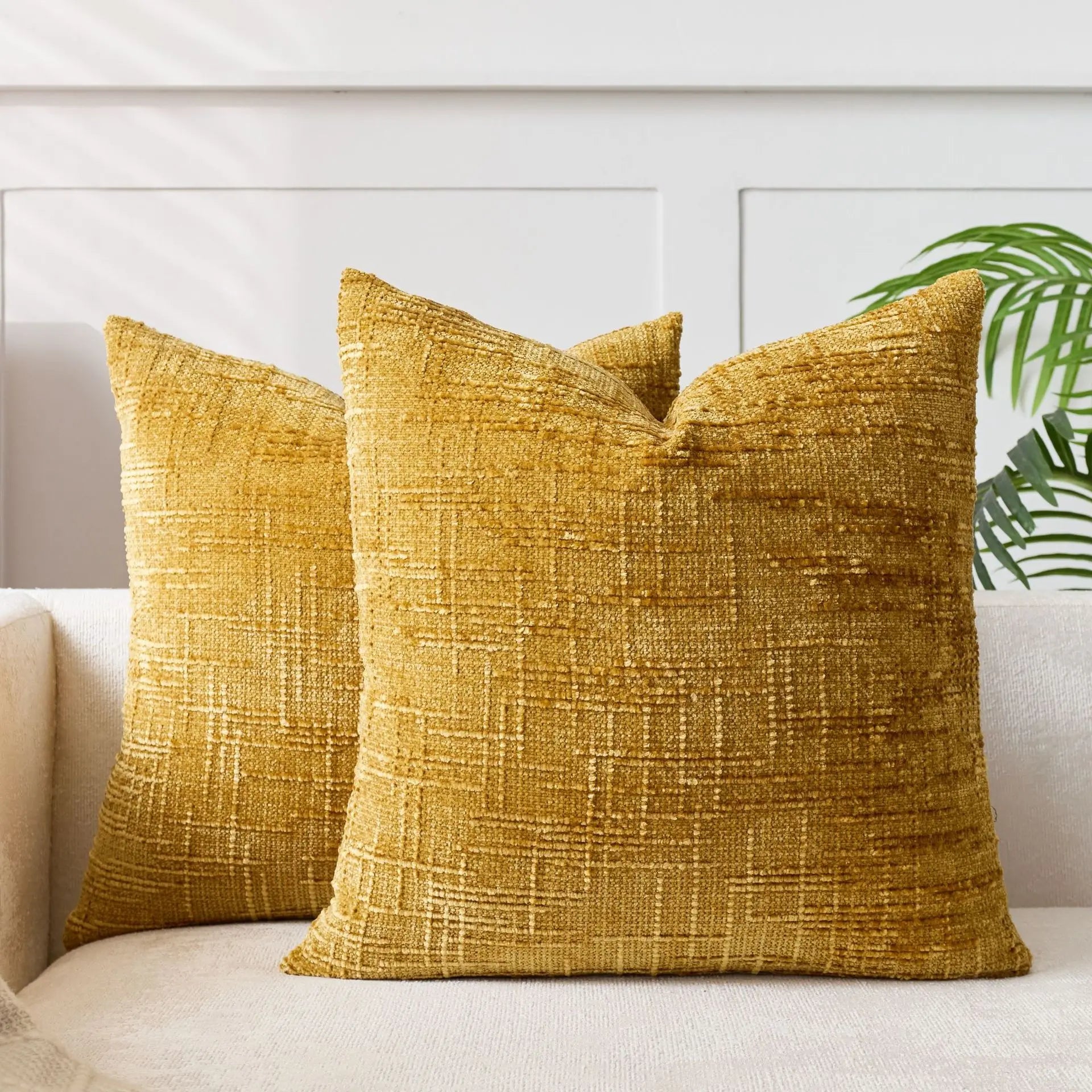 Cushion Cover Chenille 45.0 cm Decorative Sofa Bedroom Pillow Case Textured Bamboo Pattern Soft Throw Cushion | Thomler