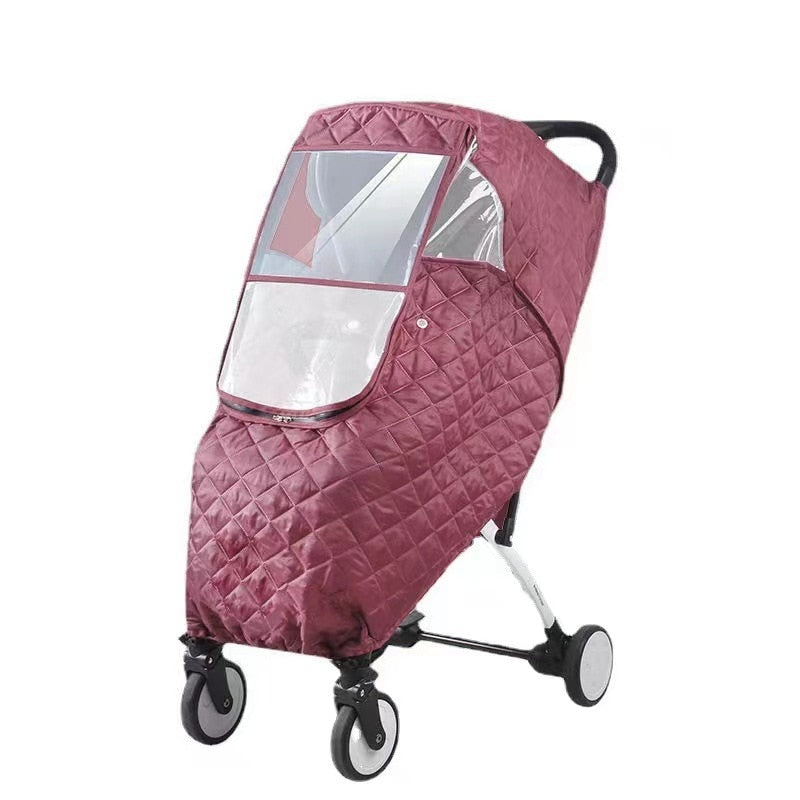 Weather Shield Stroller Cover for Rain & Wind – Clear View Window, Universal Fit Carriage Protector | Thomler