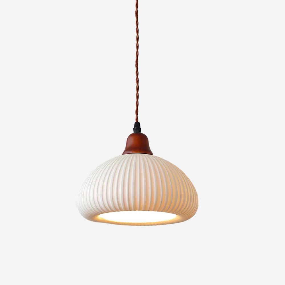 Pendant Light Ceramic 9 in White Dining Room Kitchen Island Hanging Lamp Adjustable Height | Thomler