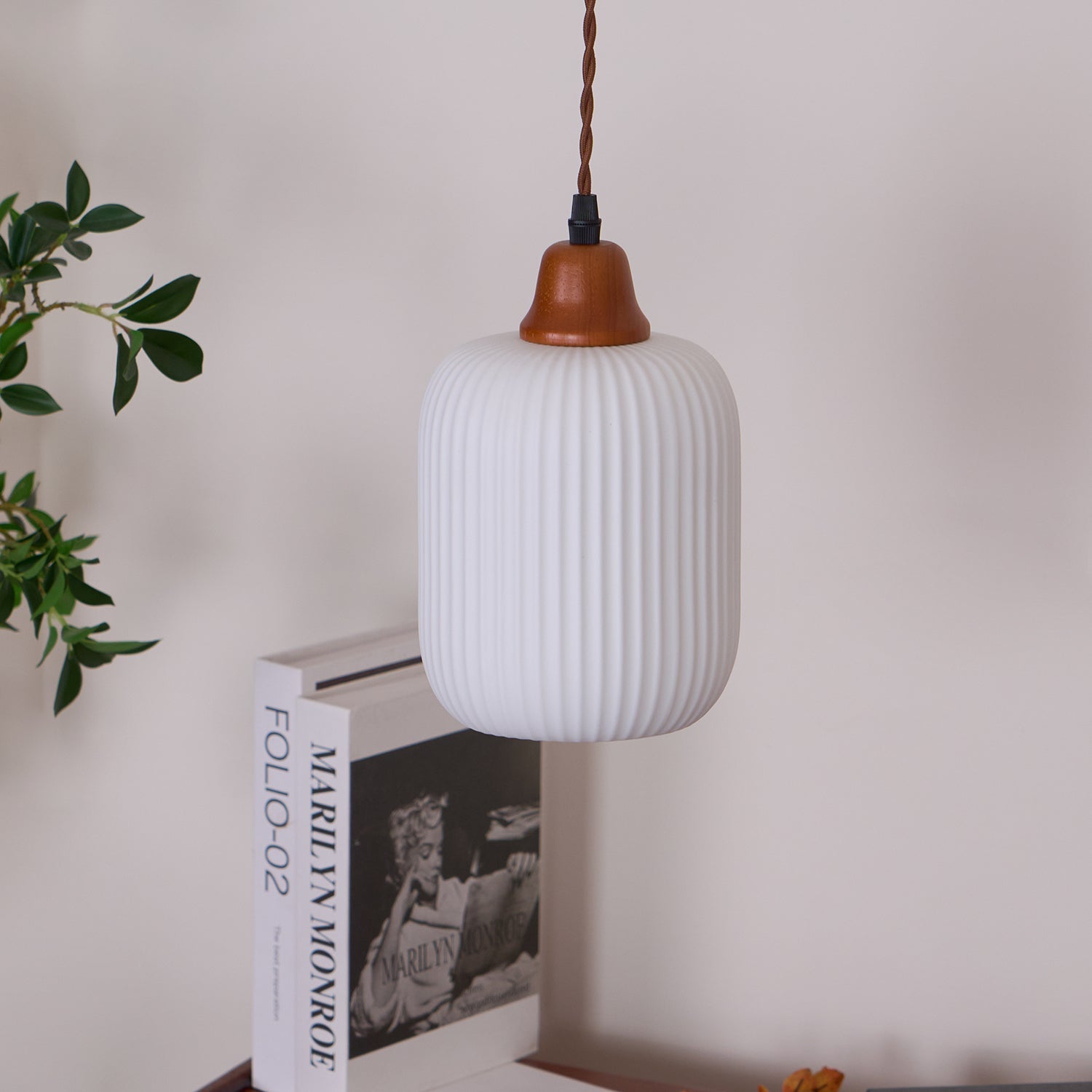 Pendant Light Ceramic 9 in White Dining Room Kitchen Island Hanging Lamp Adjustable Height | Thomler