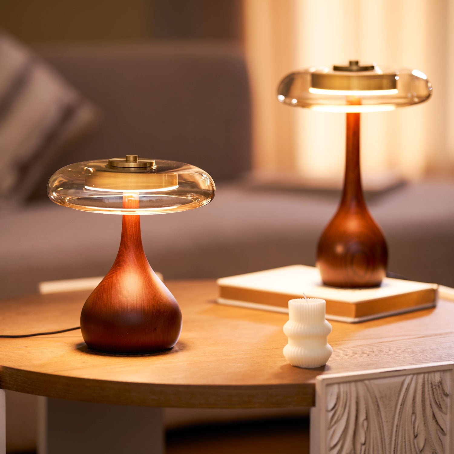 Table Lamp Glass Brass 12W 9.6 in Indoor Accent Lighting Adjustable Color Temperatures Warm Cool Neutral | Thomler