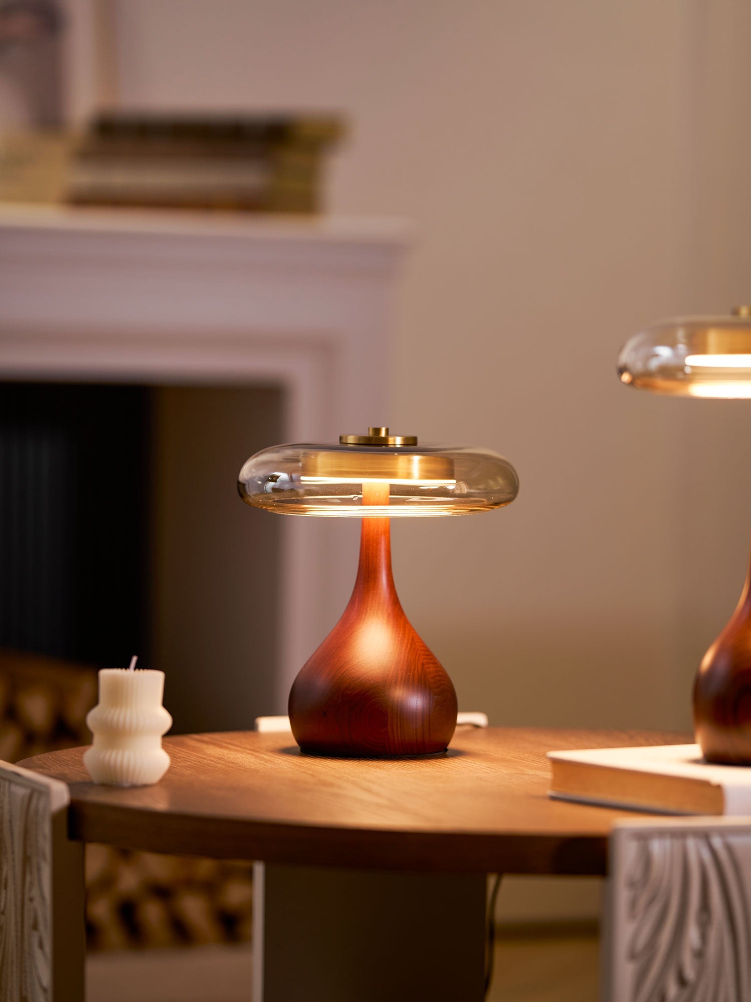 Table Lamp Glass Brass 12W 9.6 in Indoor Accent Lighting Adjustable Color Temperatures Warm Cool Neutral | Thomler