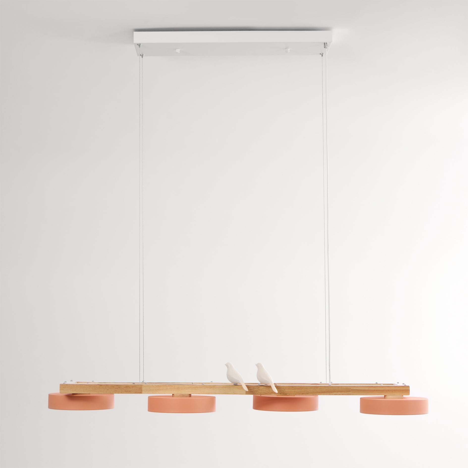 Pendant Light Wood Frame 40.2 in Indoor Ceiling Chandelier 48W LED 1400 Lumen Decorative Dining Room Living Room Lighting | Thomler