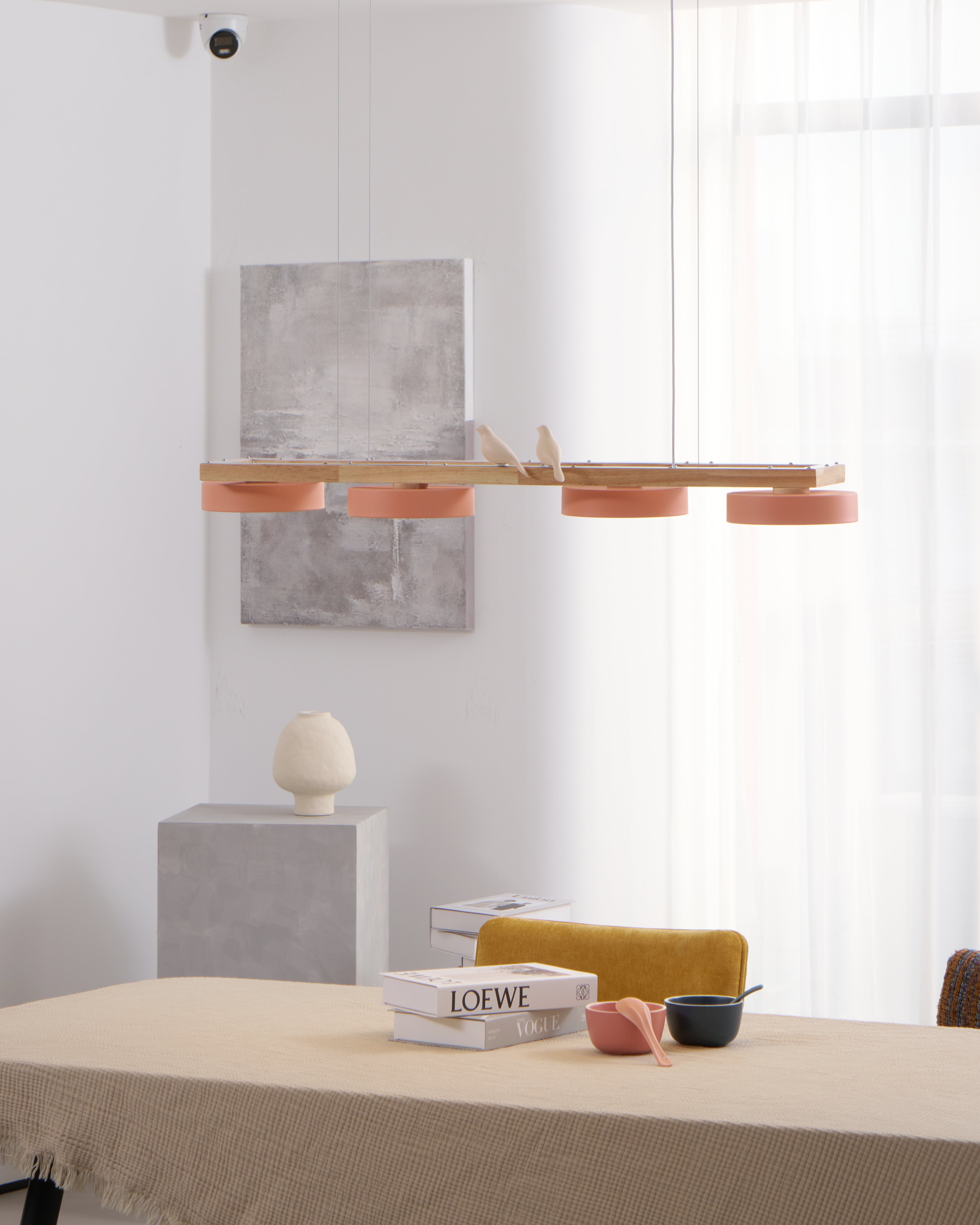 Pendant Light Wood Frame 40.2 in Indoor Ceiling Chandelier 48W LED 1400 Lumen Decorative Dining Room Living Room Lighting | Thomler